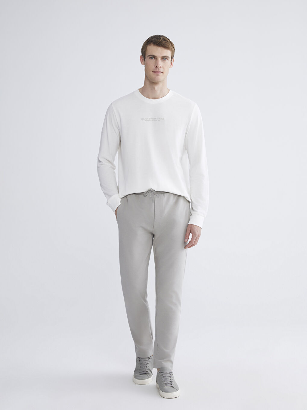 Gri Standart Kalıp Erkek Eşofman Altı