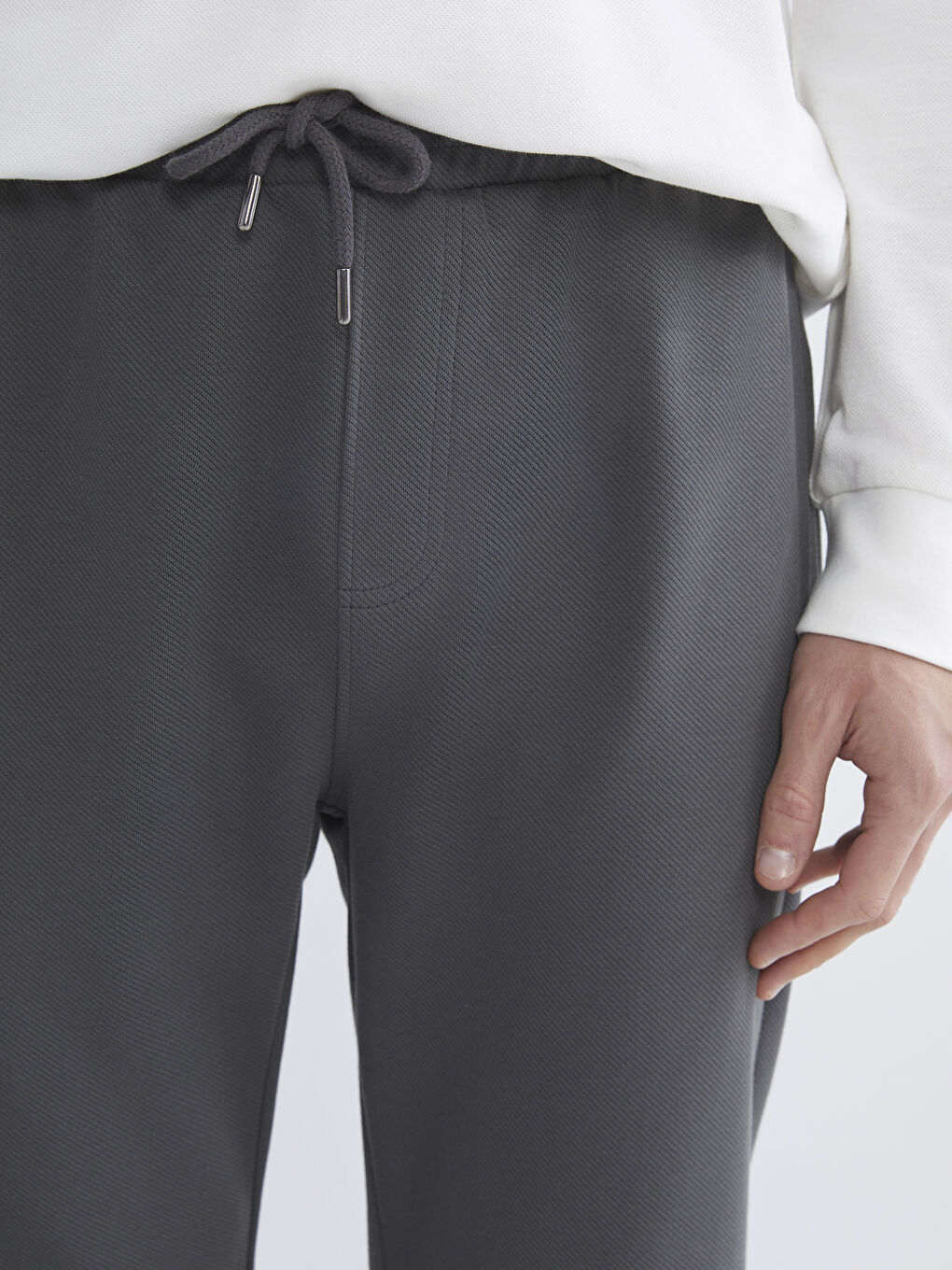 Antrasit Standart Kalıp Erkek Eşofman Altı-2