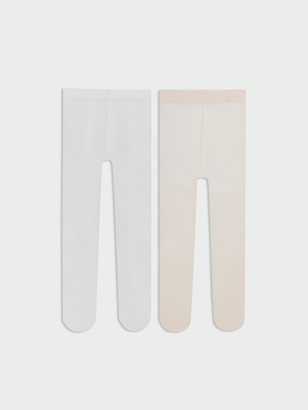 Ekru Kız Çocuk Külotlu Çorap 2'li