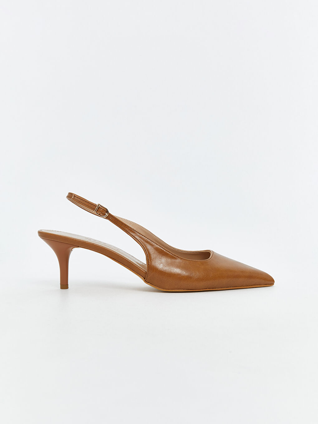 Bej Sivri Burun Kadın Topuklu Ayakkabı-1