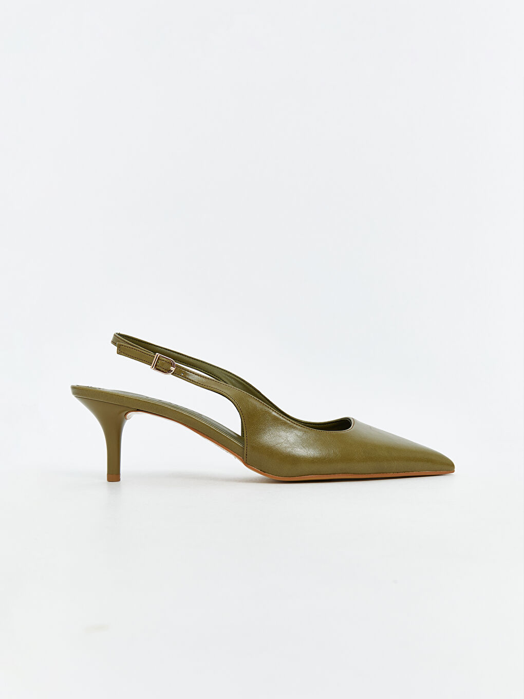 Yeşil Sivri Burun Kadın Topuklu Ayakkabı-1