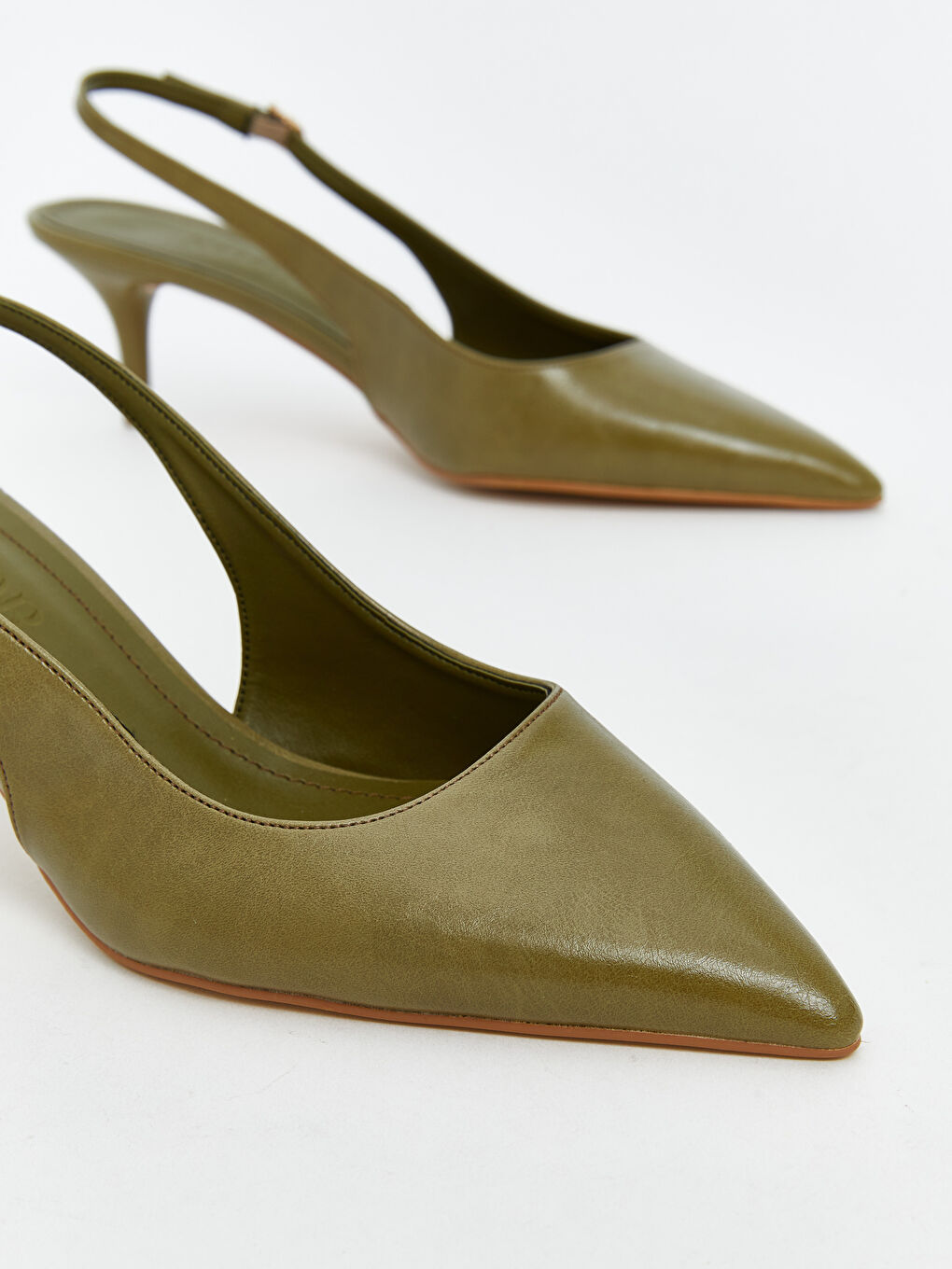 Yeşil Sivri Burun Kadın Topuklu Ayakkabı-2