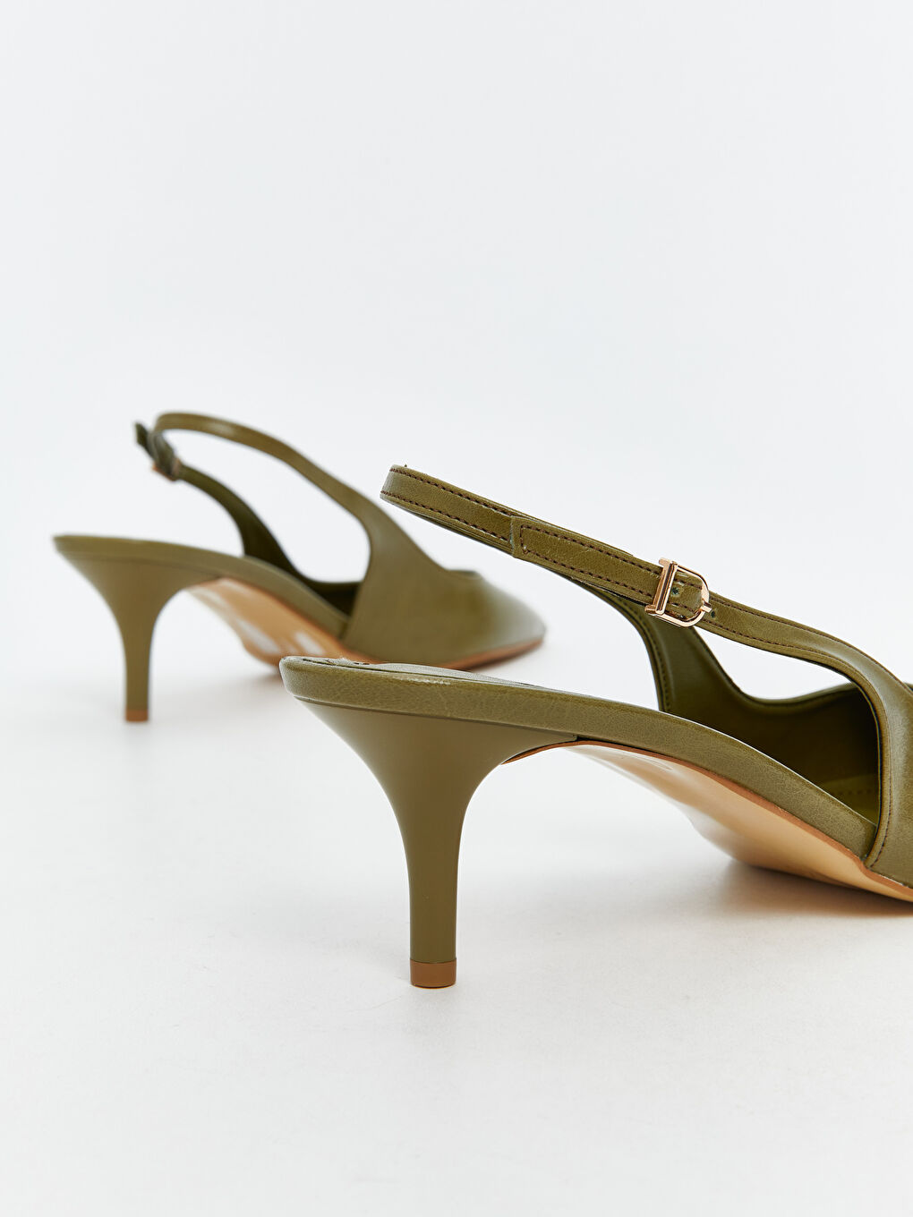 Yeşil Sivri Burun Kadın Topuklu Ayakkabı-3
