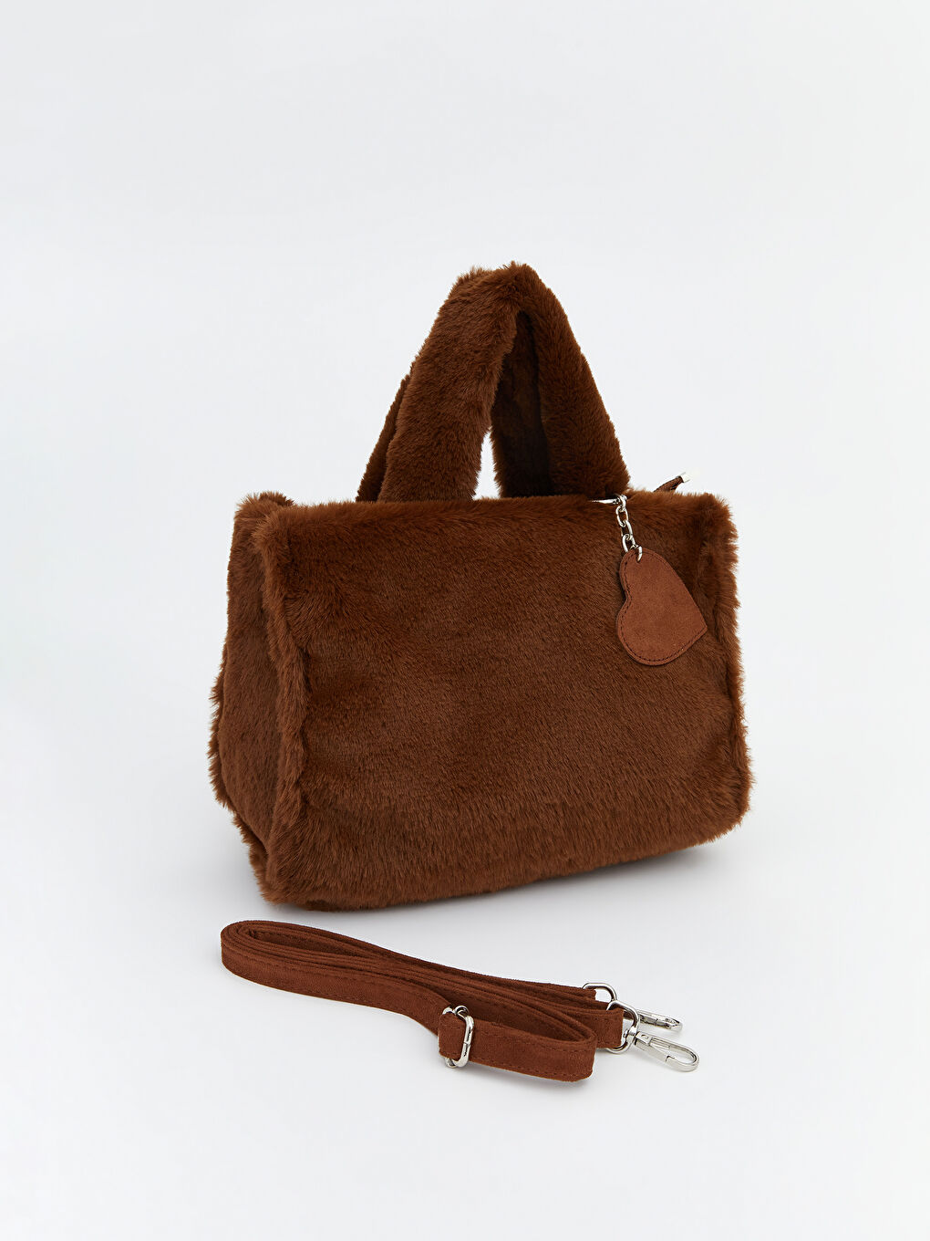 Kahverengi Pelüş Kadın El Çantası-1