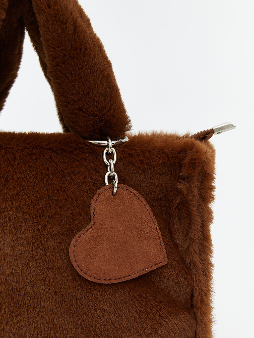 Kahverengi Pelüş Kadın El Çantası-3