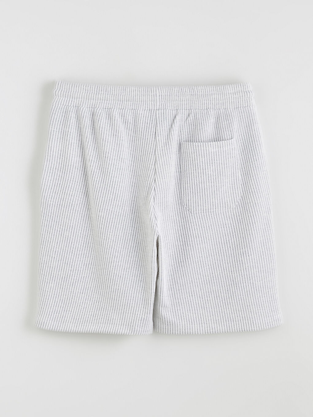 Gri Standart Kalıp Çizgili Erkek Şort-5