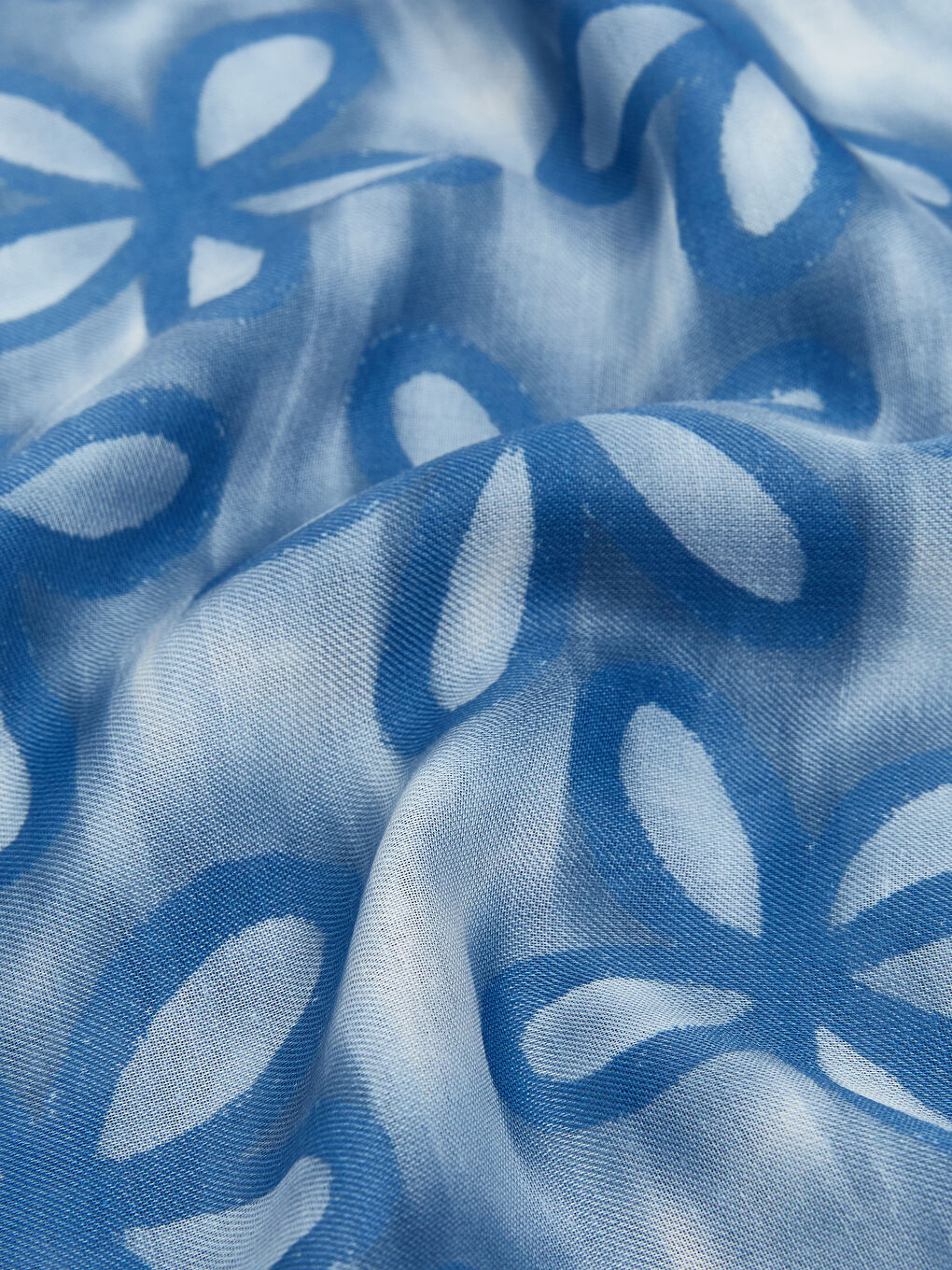 Mavi Desenli Kadın Şal-2