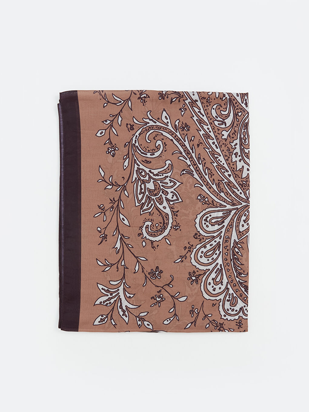 Kahverengi Desenli Kadın Şal-1