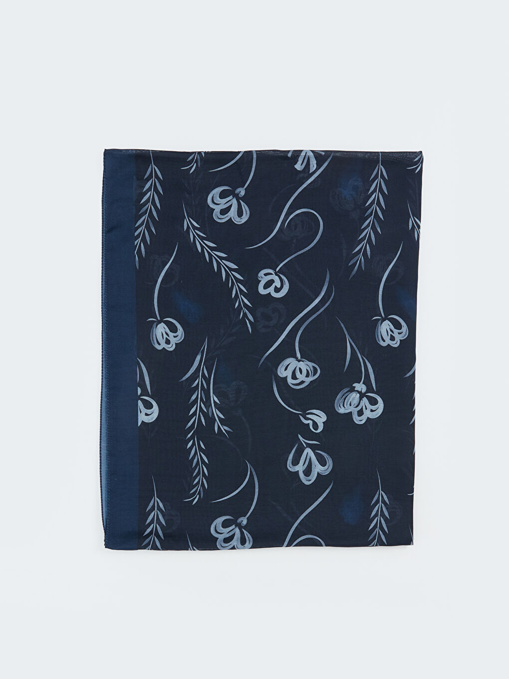 Lacivert Desenli Kadın Şal-1