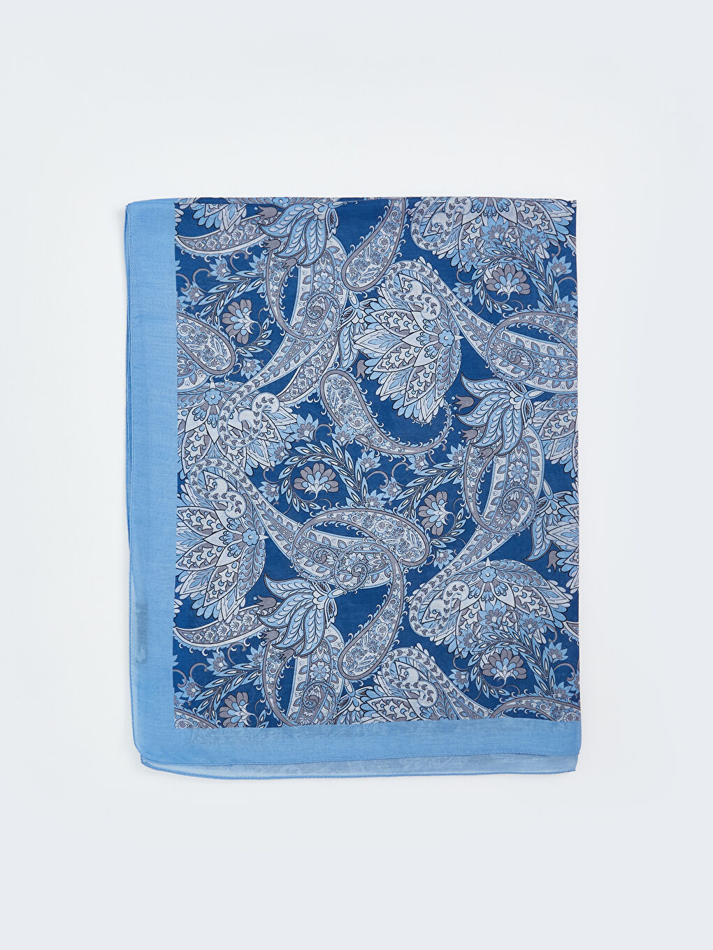 Mavi Desenli Kadın Şal-1
