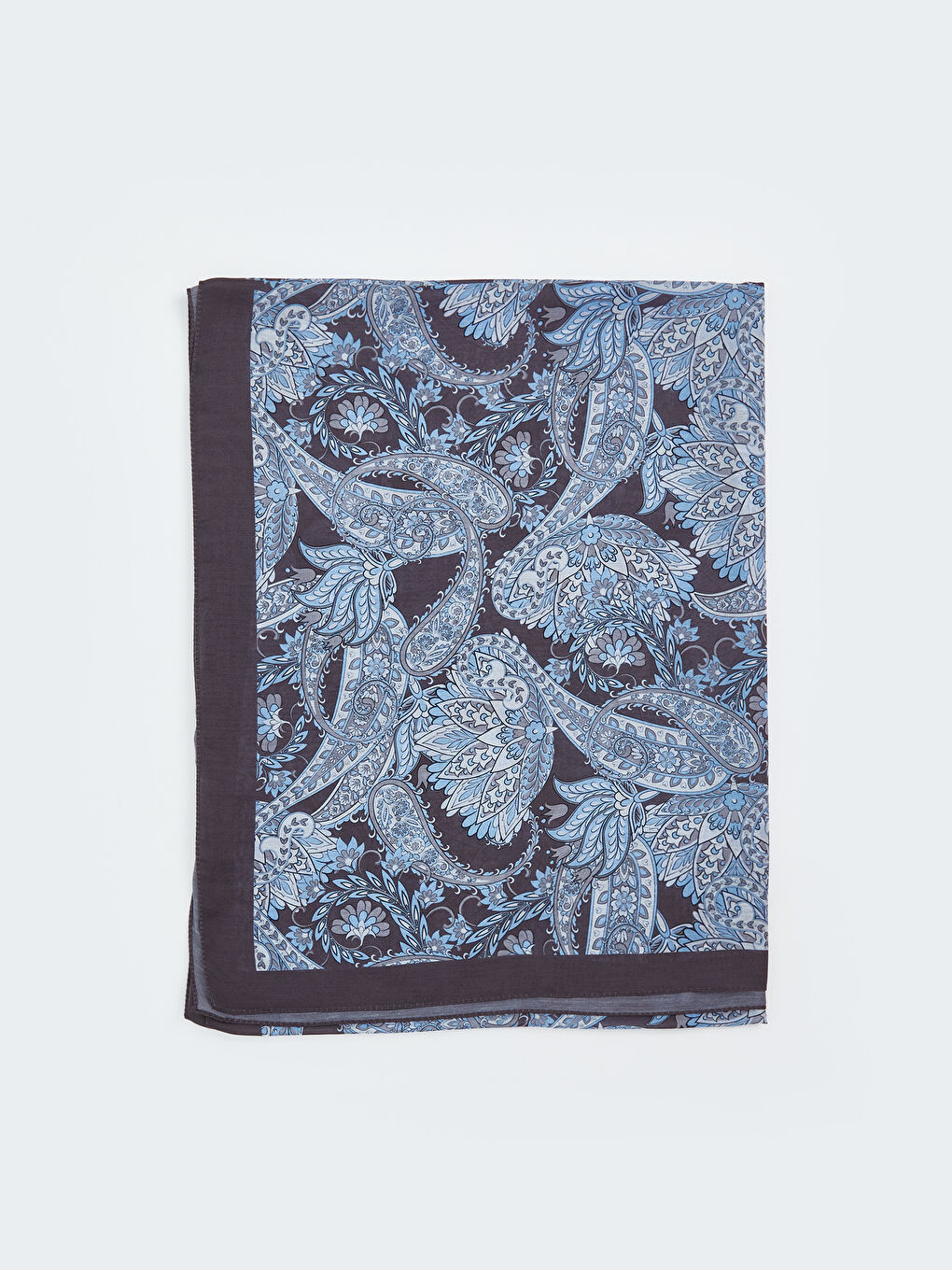 Lacivert Desenli Kadın Şal-1