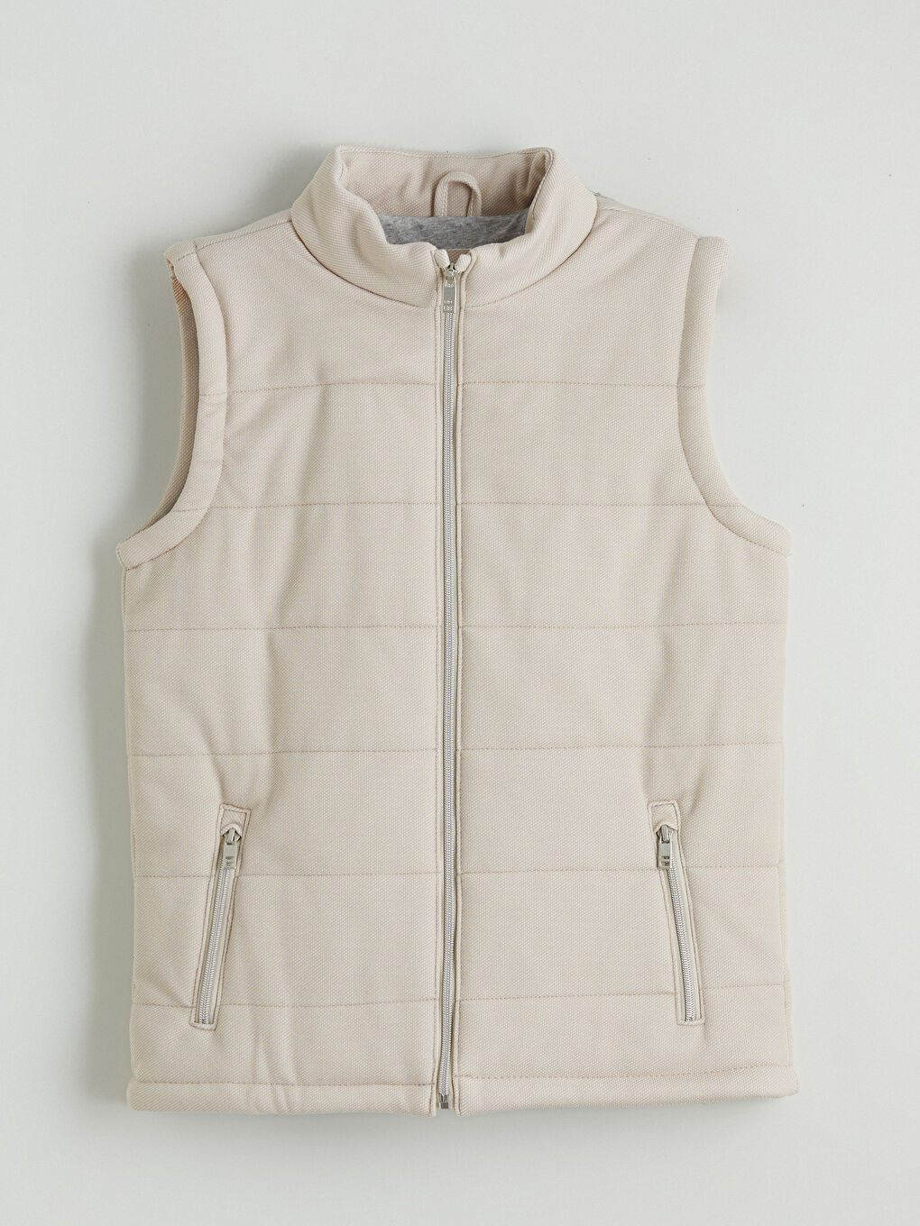 Bej Dik Yaka Erkek Çocuk Yelek