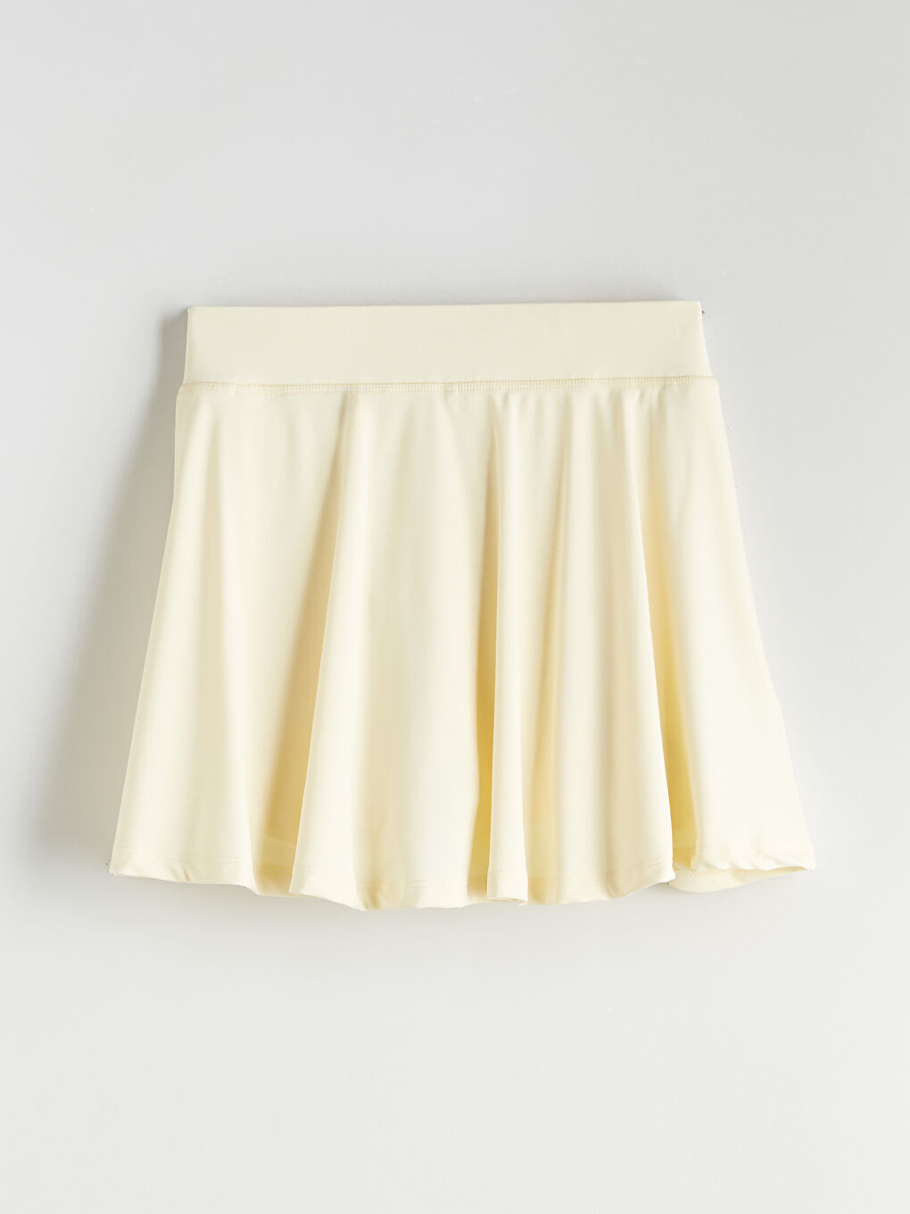 Sarı Beli Lastikli Kadın Spor Şort Etek-4