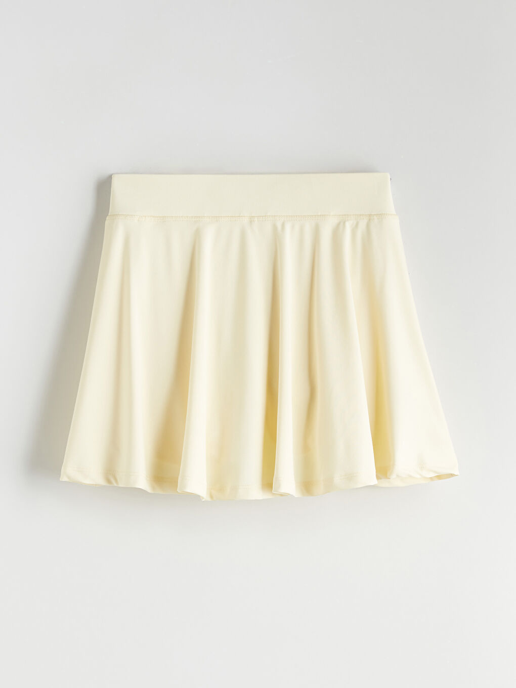 Sarı Beli Lastikli Kadın Spor Şort Etek-5