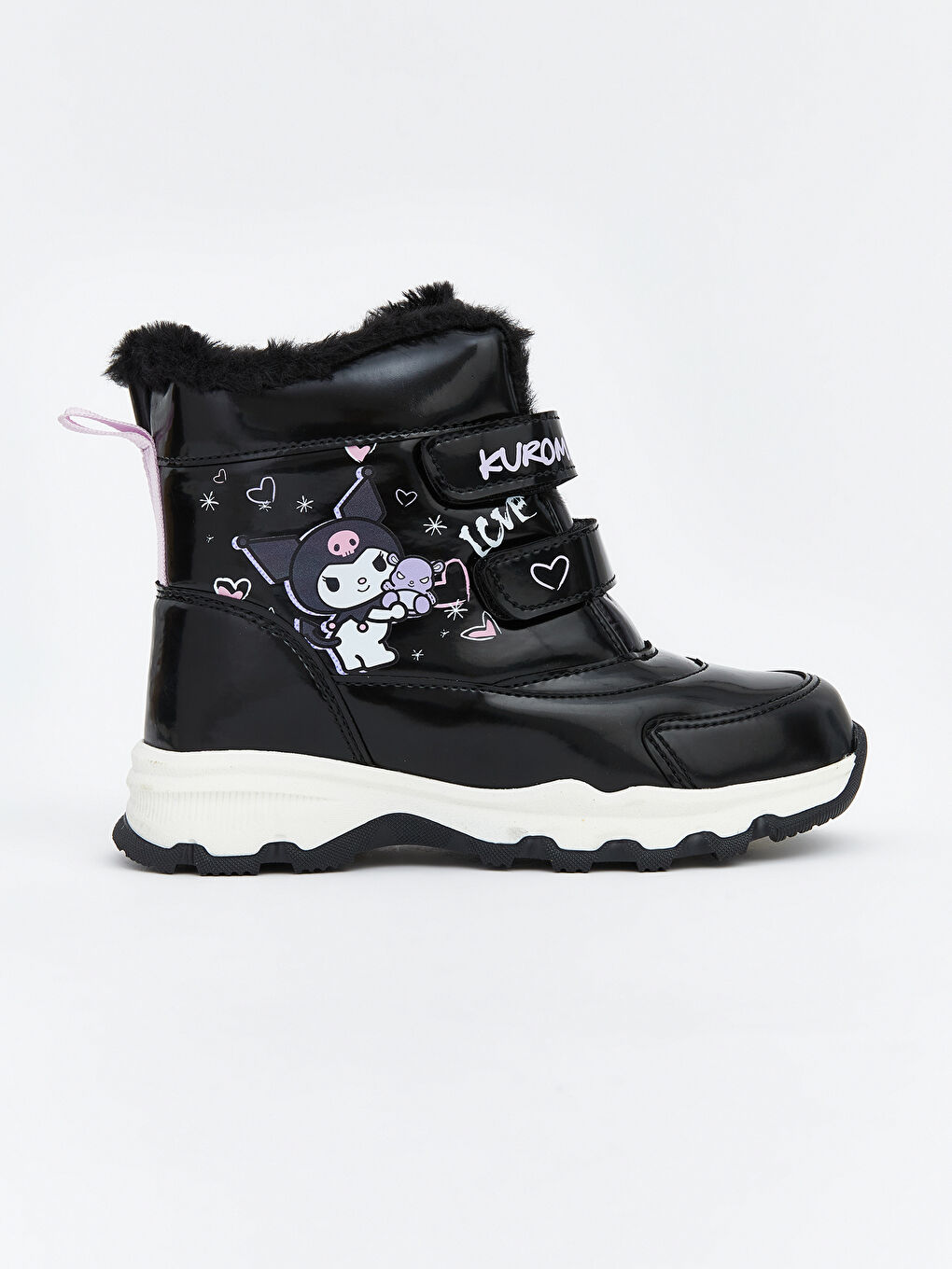 Siyah Kuromi Baskılı Kız Çocuk Kar Botu-1