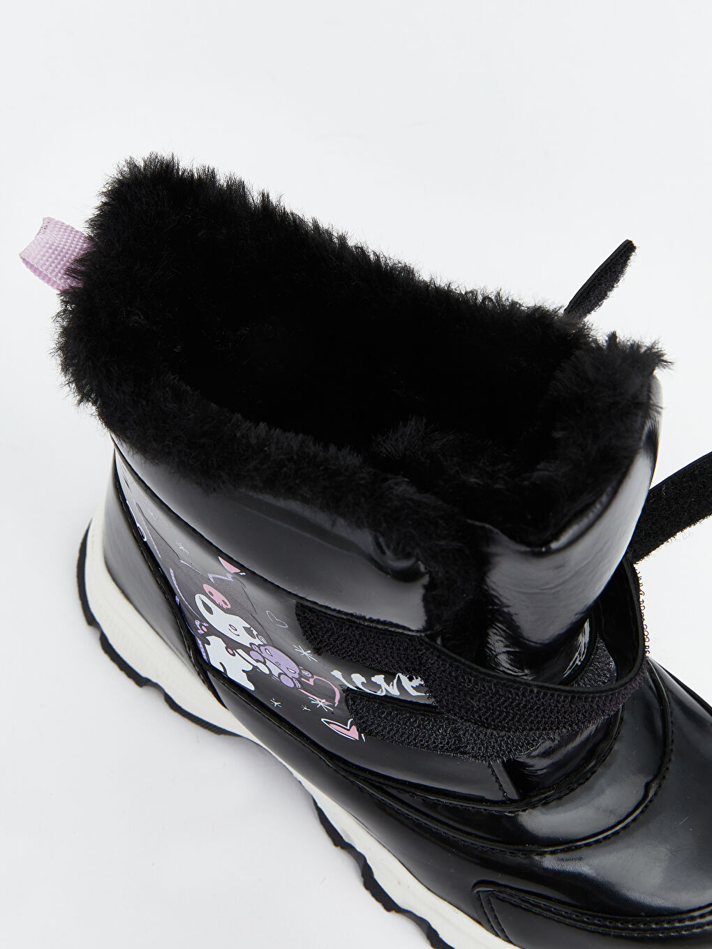 Siyah Kuromi Baskılı Kız Çocuk Kar Botu-5
