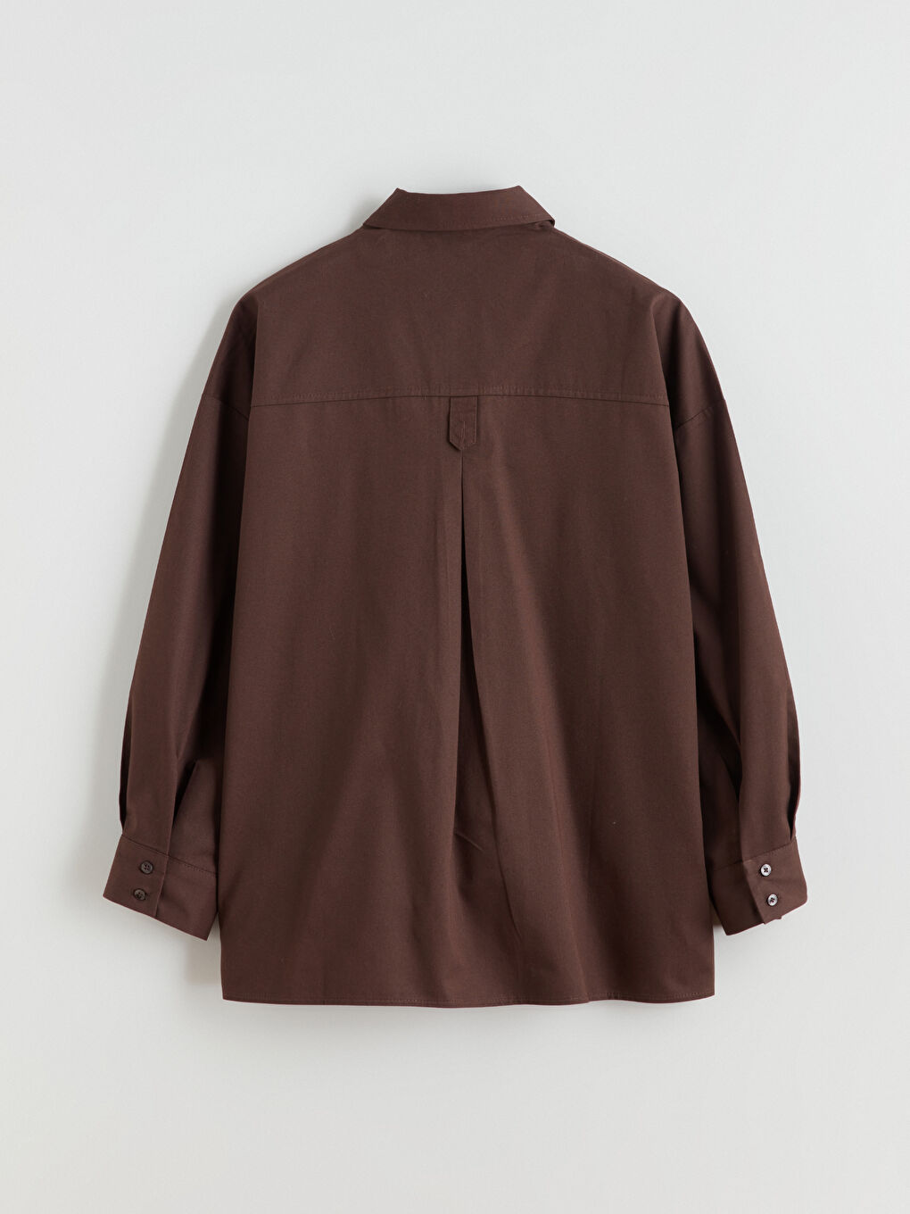 Kahverengi Gabardin Kadın Gömlek Tunik-6