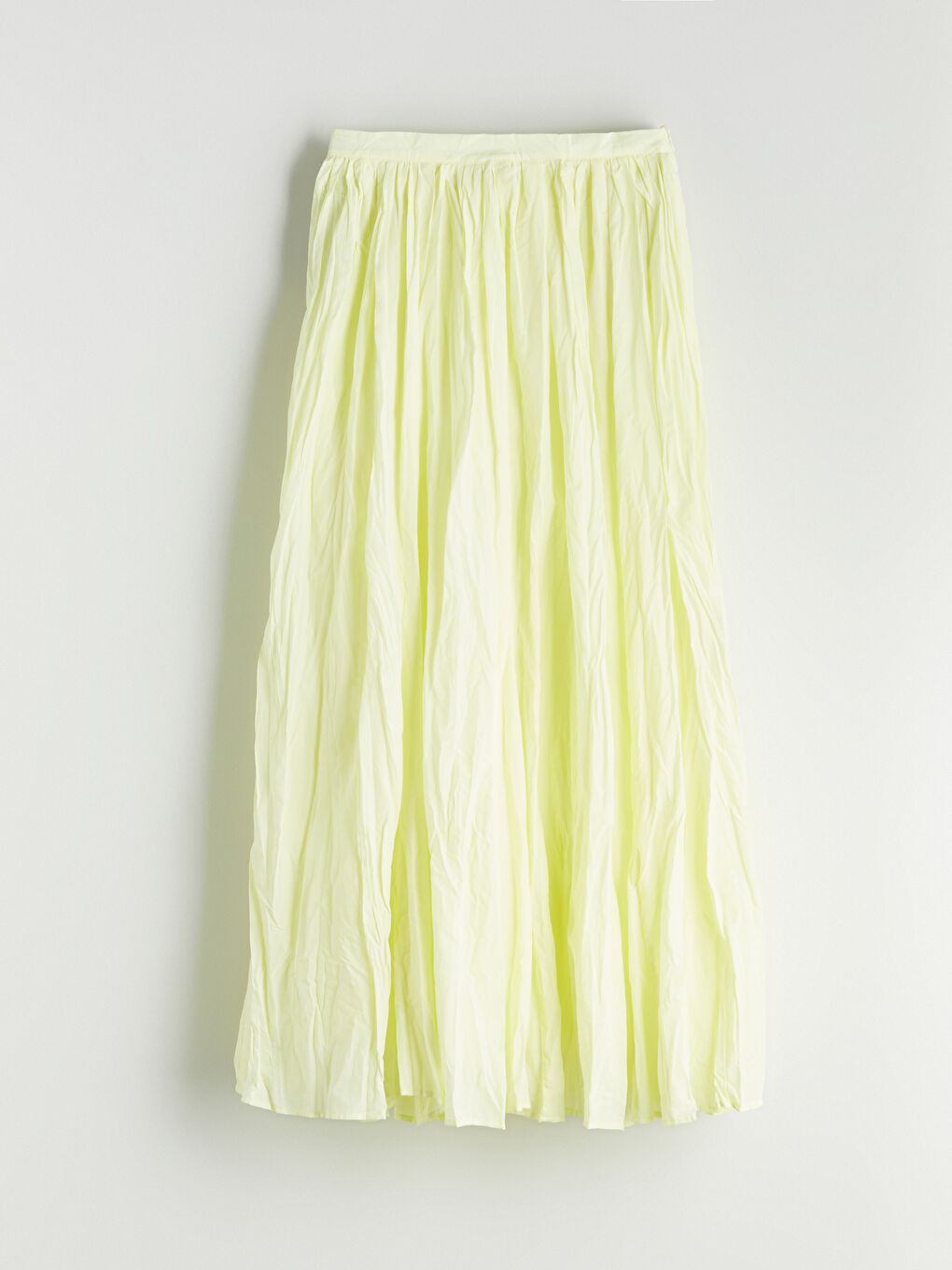 Sarı Beli Fermuarlı Kloş Etek-4