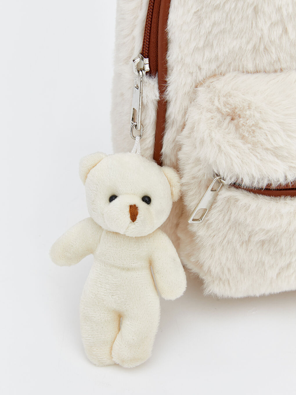 Bej Ayı Teddy Nakışlı Pelüş Kız Çocuk Sırt Çantası-2