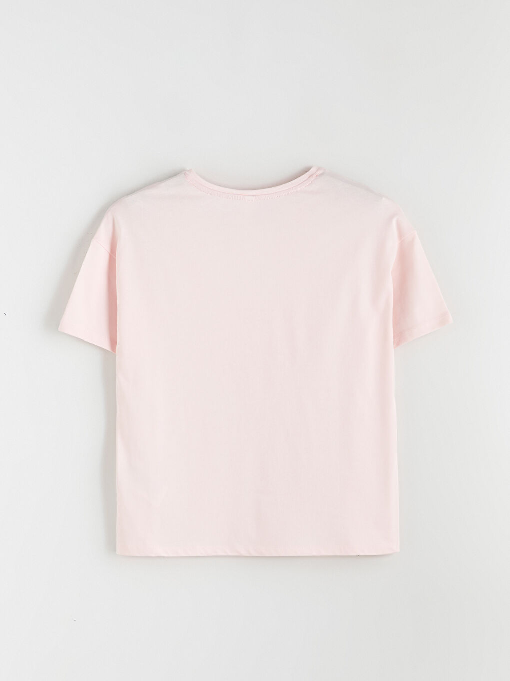 Pembe Bisiklet Yaka Çilek Baskılı Kadın Pijama Üstü-1