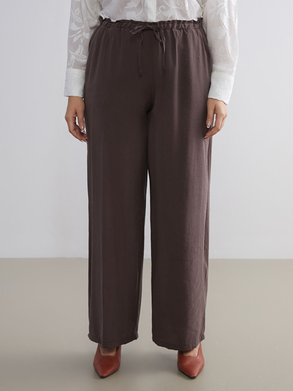 Elasticated Waist Modal Blend Women's Trousers-5