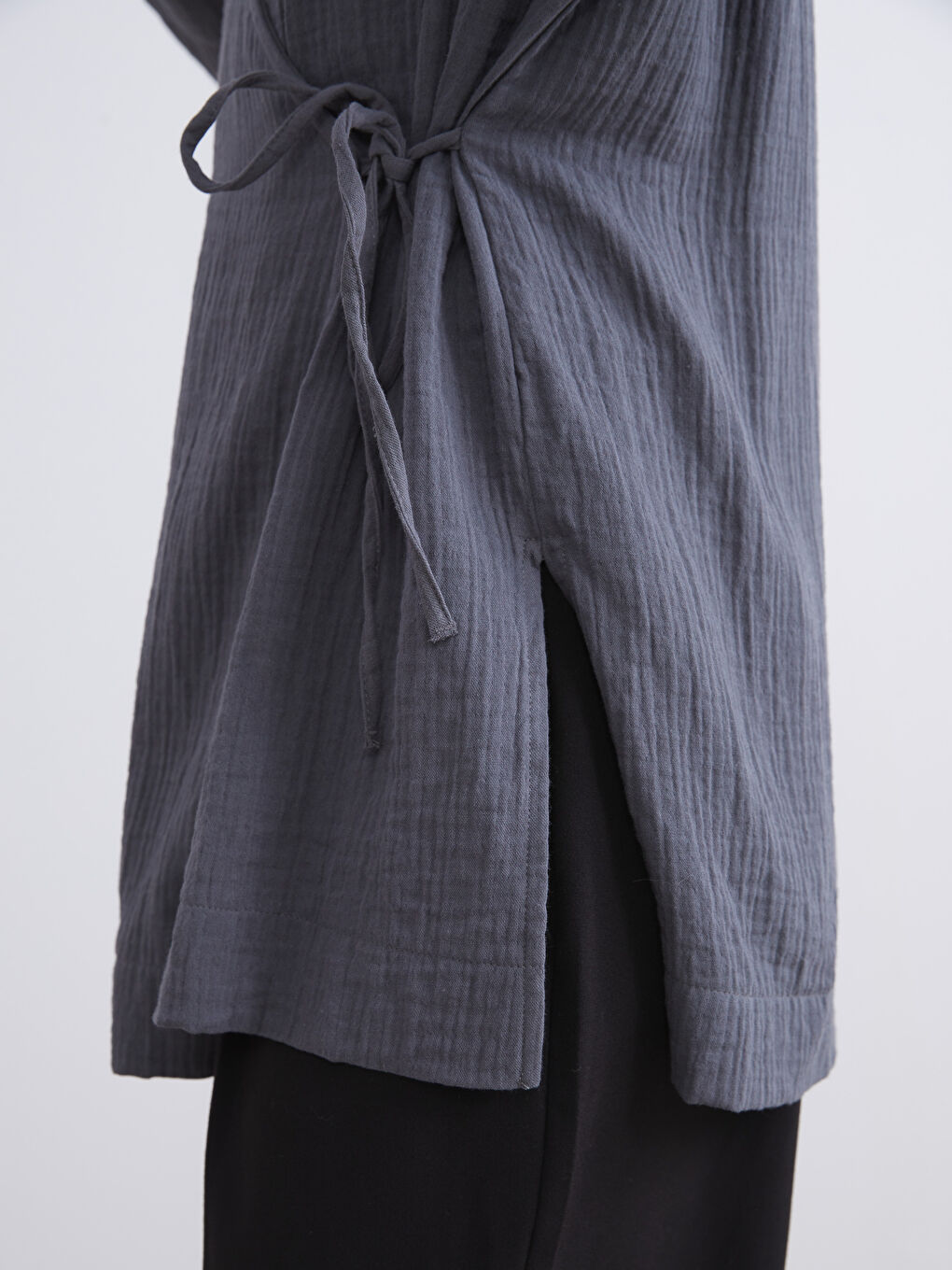 Double Breasted Textured Women's Kimono-2