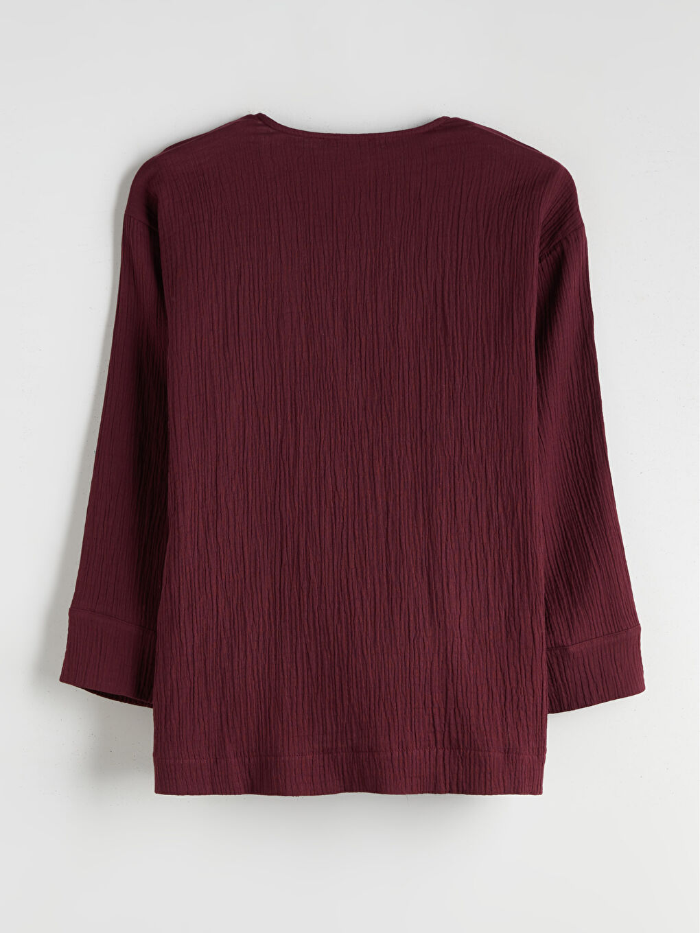 Bordo Kruvaze Yaka Dokulu Kadın Kimono-5