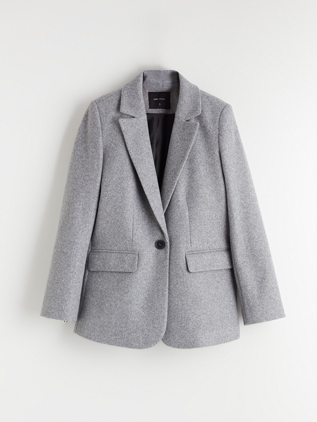 Gri Kadın Kaşe Blazer Ceket-5