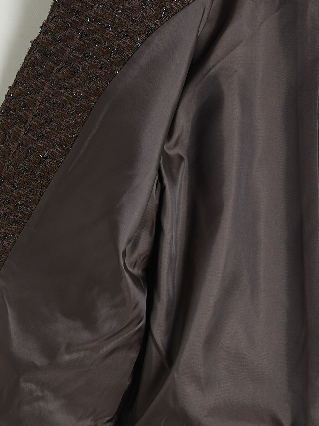 Kahverengi Bisiklet Yaka Kadın Tüvit Ceket-1