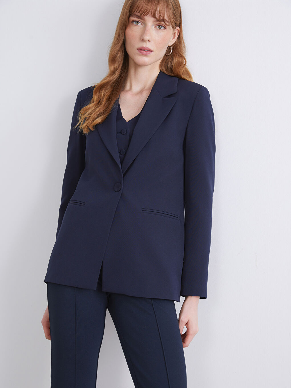 Lacivert Kadın Blazer Ceket