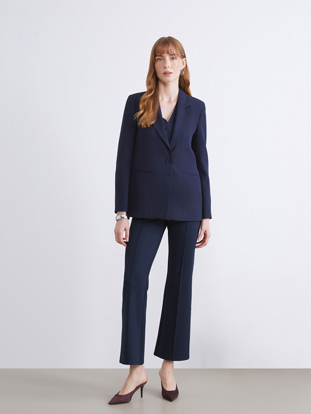 کت بليزر زنانه سورمه اي LCWAIKIKI Classic