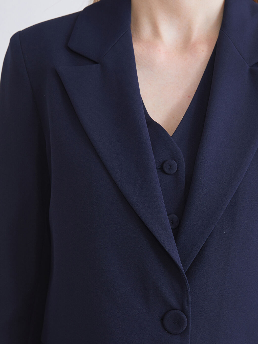 Lacivert Kadın Blazer Ceket-3