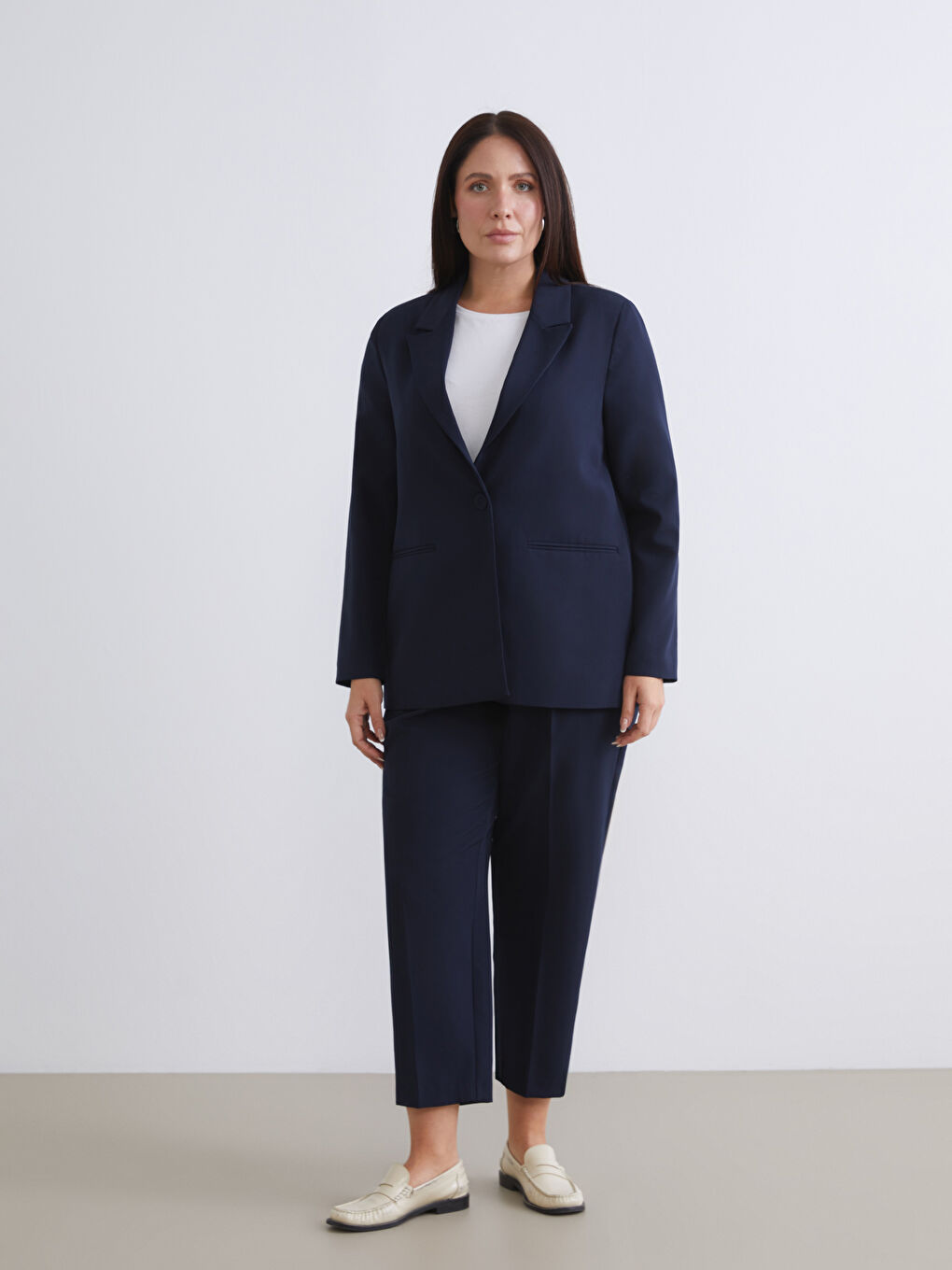 Lacivert Kadın Blazer Ceket-5