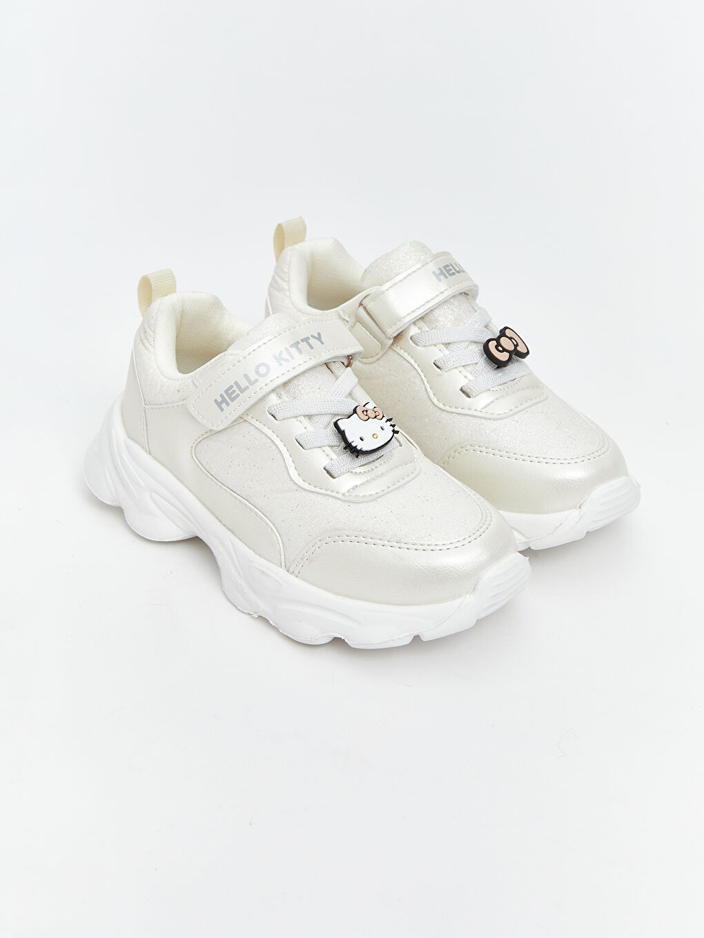 Beyaz Hello Kitty Baskılı Cırt Cırtlı Kız Çocuk Spor Ayakkabı