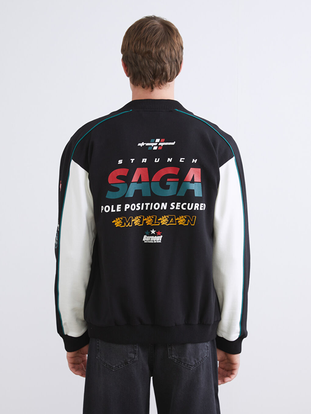 Regular Fit Long Sleeve Men's College Jacket-3
