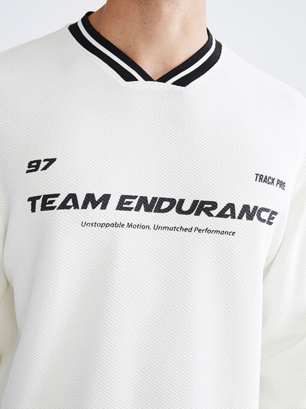 V Neck Long Sleeve Men's Sweatshirt-2