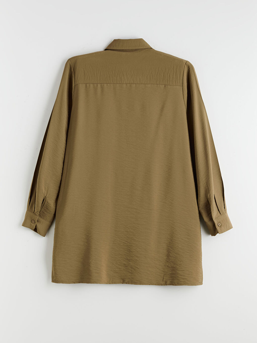 Yeşil Beli Bağlamalı Kadın Gömlek Tunik-5