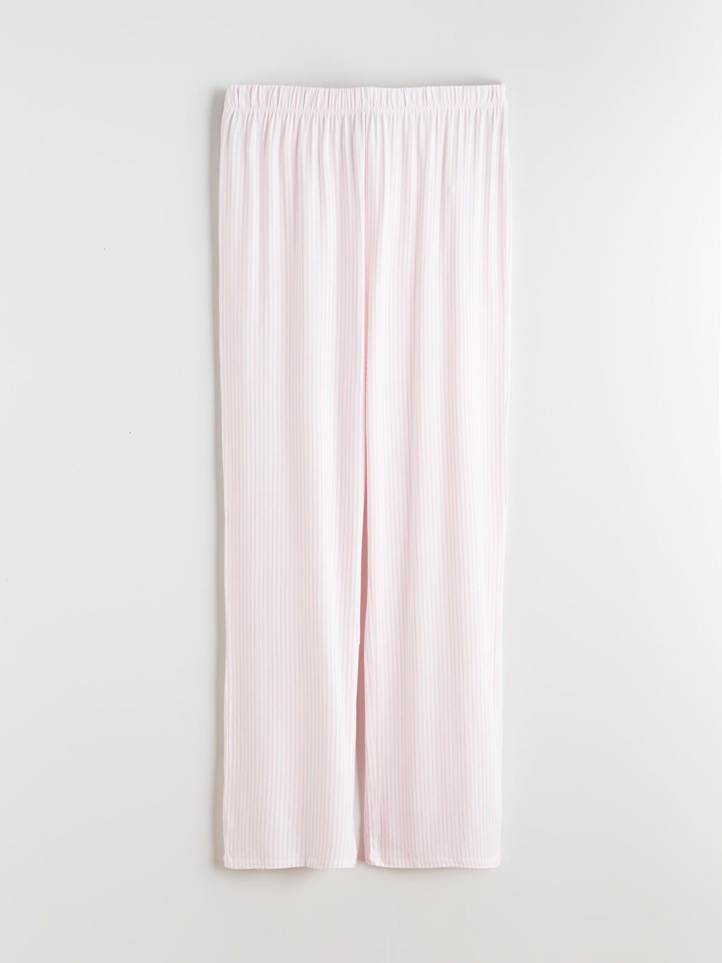 Pembe V Yaka Çizgili Kadın Pijama Takımı-7