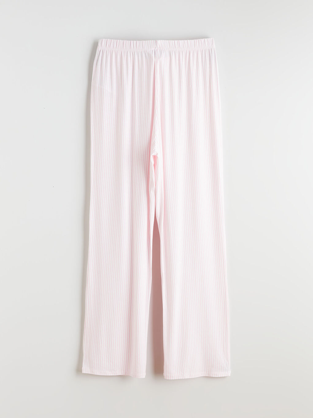 Pembe V Yaka Çizgili Kadın Pijama Takımı-8