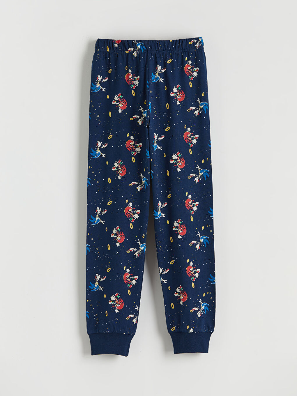 Lacivert Bisiklet Yaka Sonic Baskılı Erkek Çocuk Pijama Takımı-3