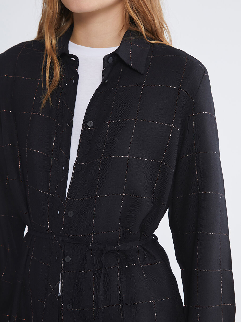 Plaid Women's Shirt Tunic-2