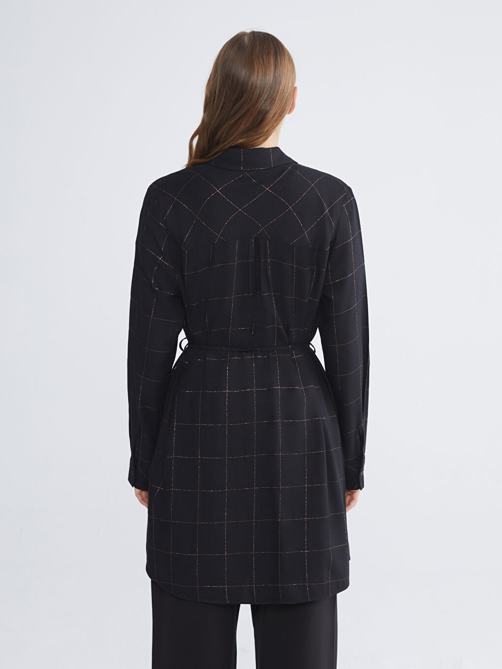 Plaid Women's Shirt Tunic-3