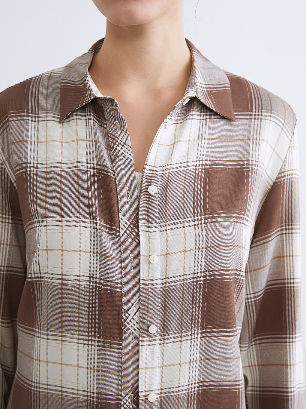 Plaid Women's Shirt Tunic-2