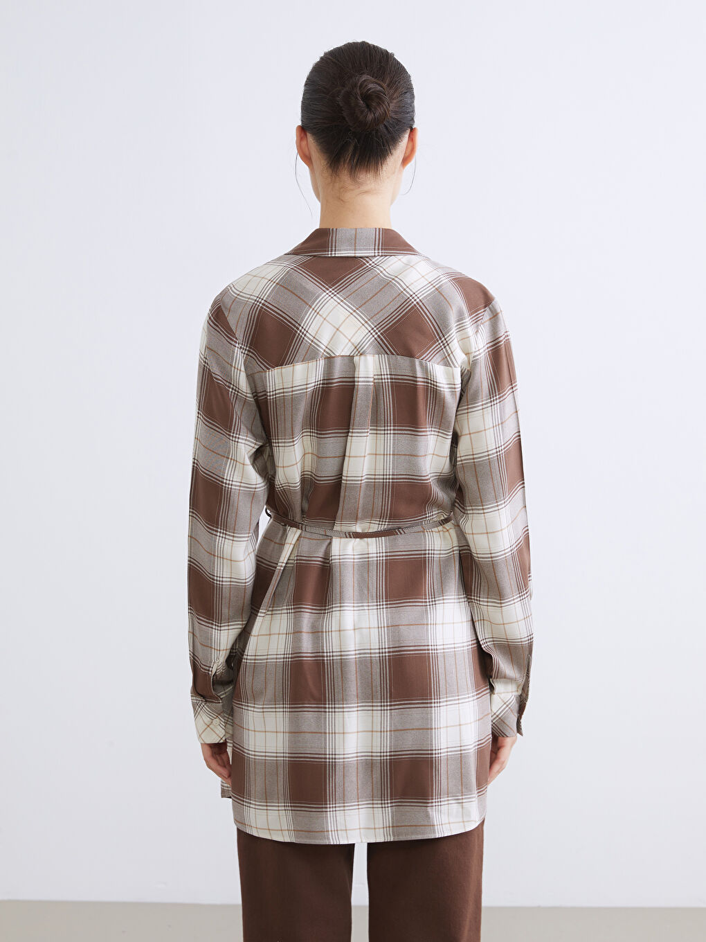 Plaid Women's Shirt Tunic-3
