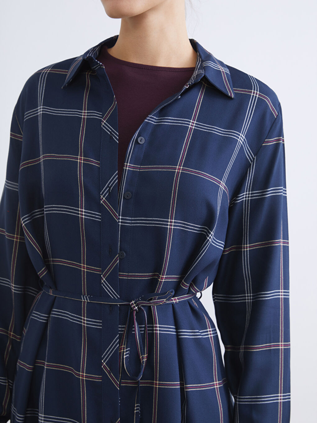 Plaid Women's Shirt Tunic-2