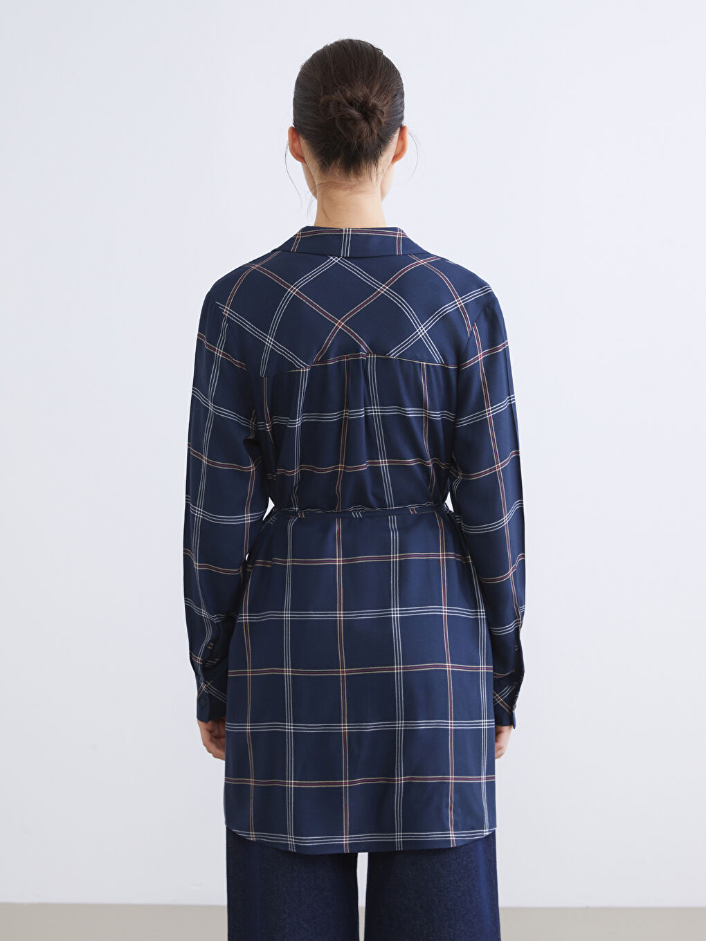 Plaid Women's Shirt Tunic-3