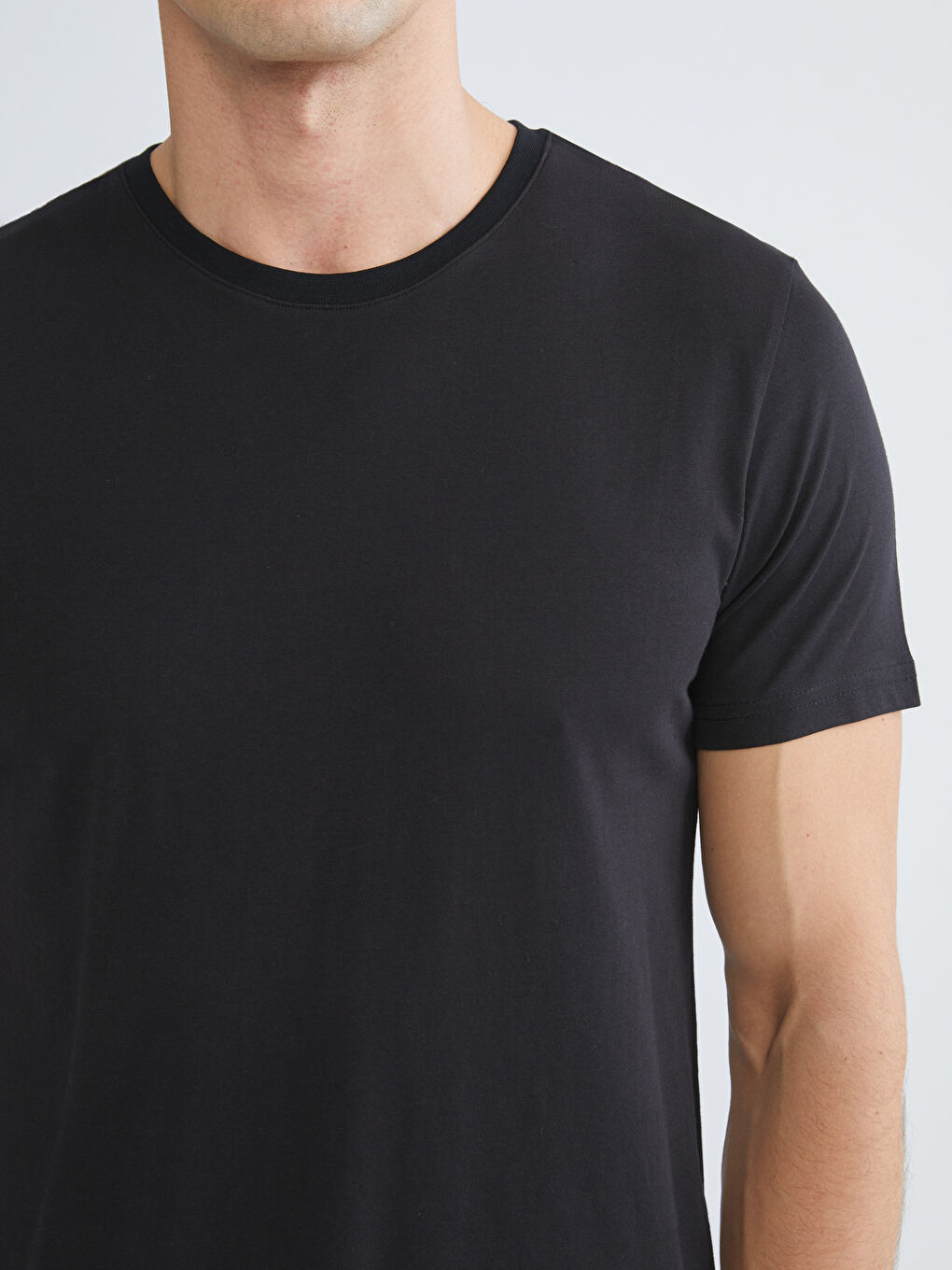 Siyah Bisiklet Yaka Erkek Pijama Takımı 3'lü Takım-4