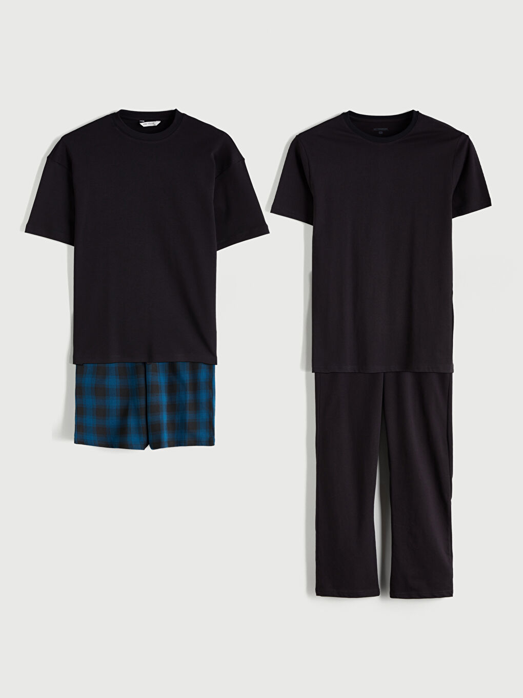 Siyah Bisiklet Yaka Erkek Pijama Takımı 3'lü Takım-7