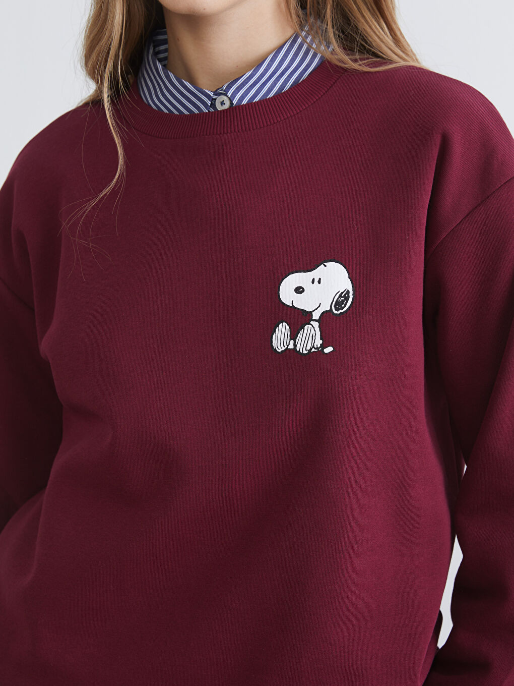 Snoopy Printed Oversize Women's Thick Sweatshirt-2