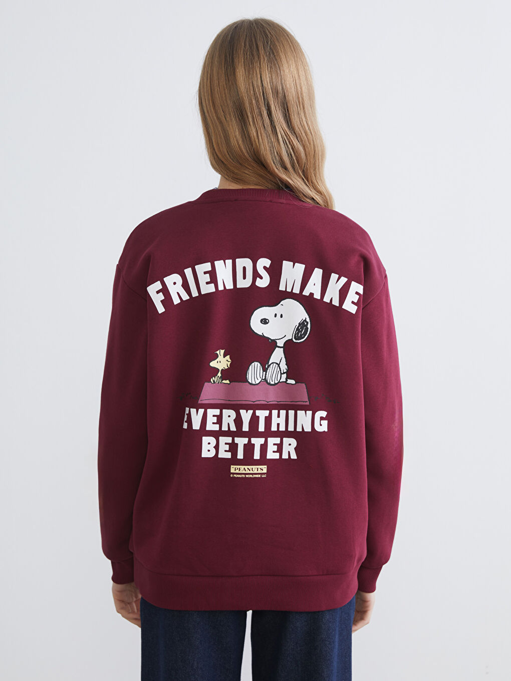 Snoopy Printed Oversize Women's Thick Sweatshirt-3